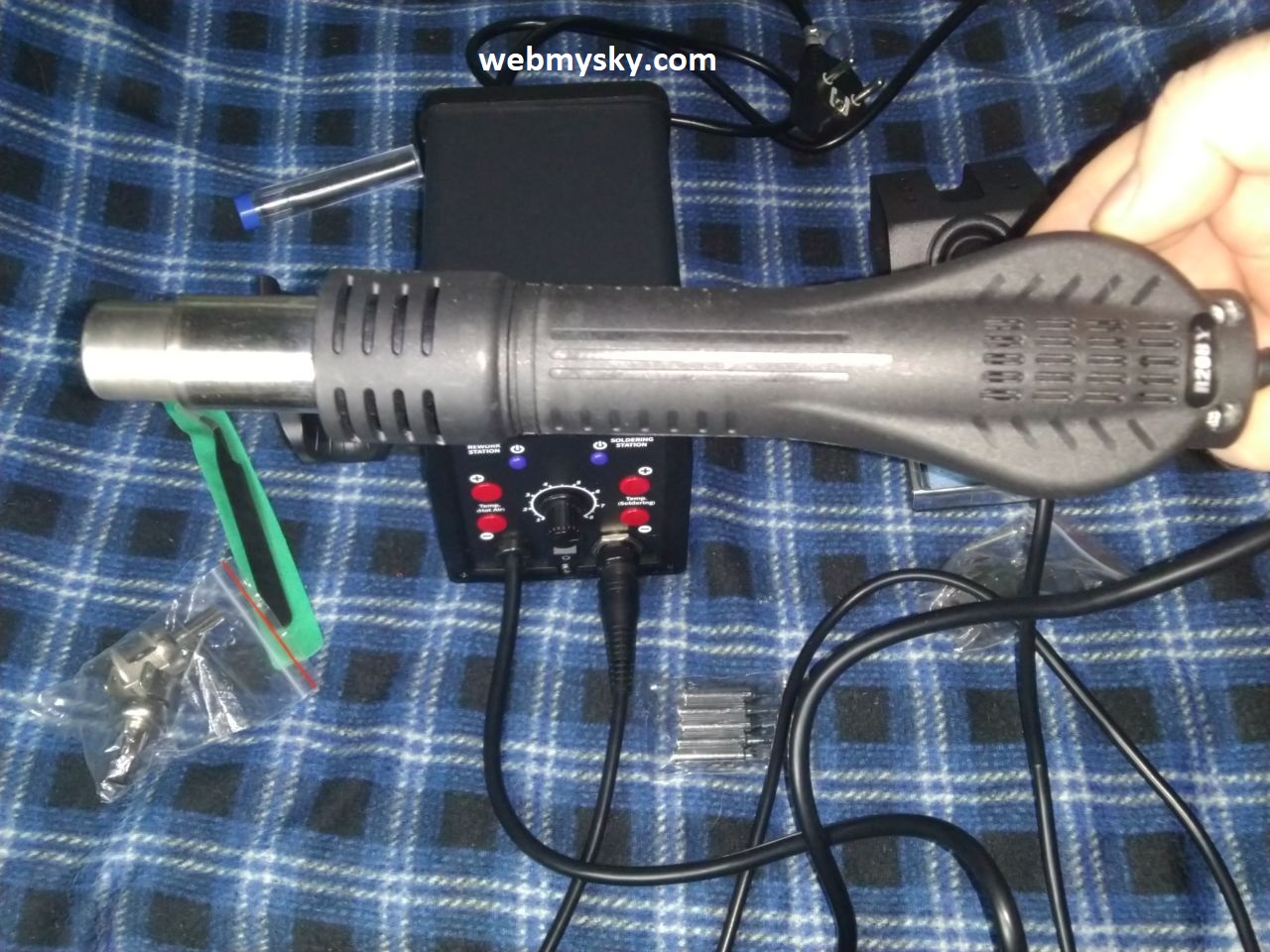 Multifunctional Soldering Station with Dual Digital Displays