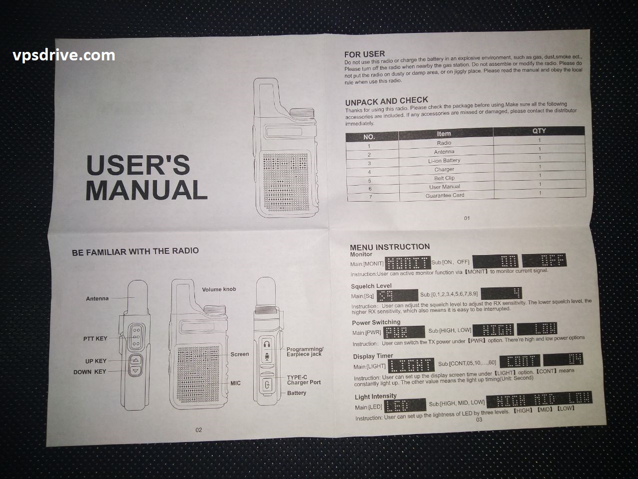 Walkie talkie, radio station KSUN M6 Mini
